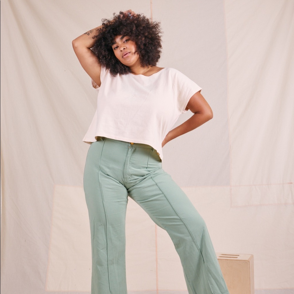 BIG BUD PRESS - CROPPED TUNIC TOP - VINTAGE TEE OFF-WHITE